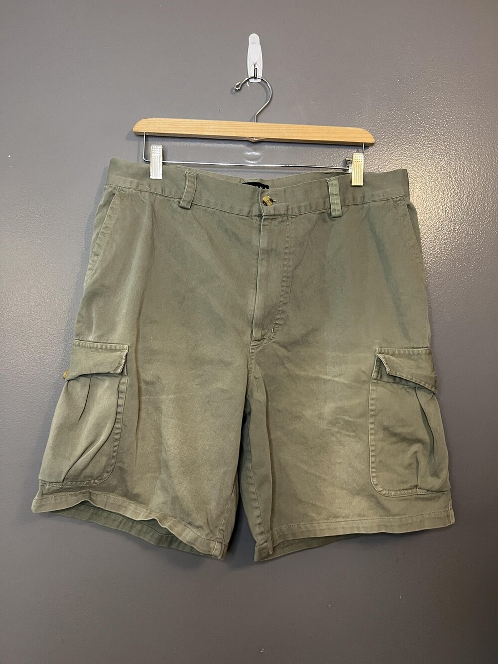 Banana Jack Shorts Mens 36 Olive Green Cargo Cotton Multi Pocket Utility Outdoor